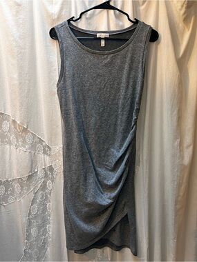 Leith Gray Sleeveless Ruched Sheath Dress